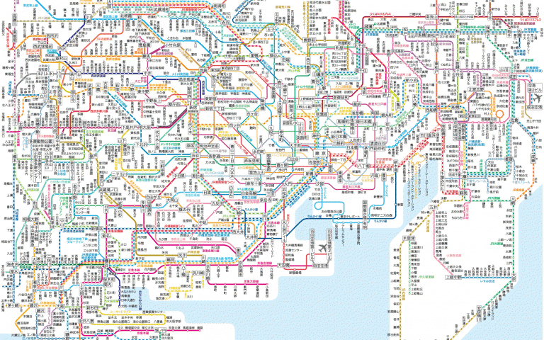 Карта общественного транспорта Токио